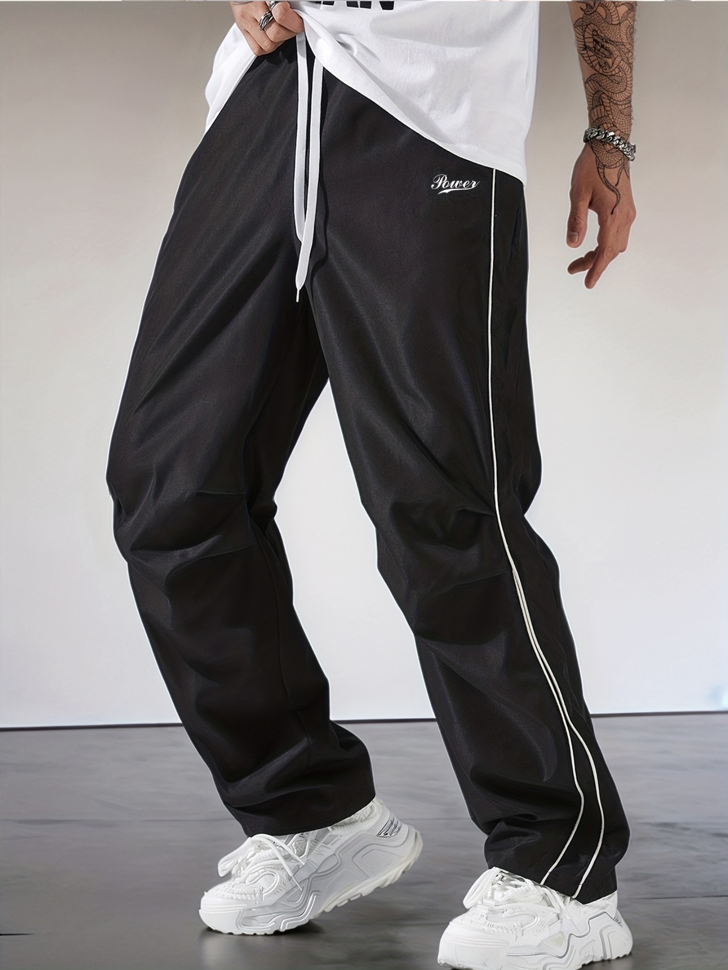 2pcs Men'S Casual Jogger Pants with Drawstring Waist & Side Pockets - Elastic Waistband, Straight-Leg Design, Non-Stretch Fabric, Solid Color, Regular Fit for Gym, Jogging, Casual Attire, Jogging Pants, Gym Apparel, Sporty Look, Comfortable Fit