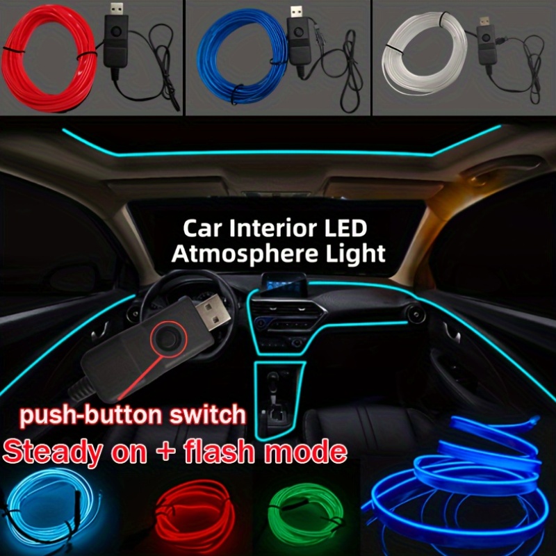 Car LED Neon Ambient Strip Light on Temu