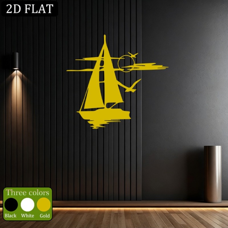 Minimalist Sailing Boat Metal Wall Art Sculpture