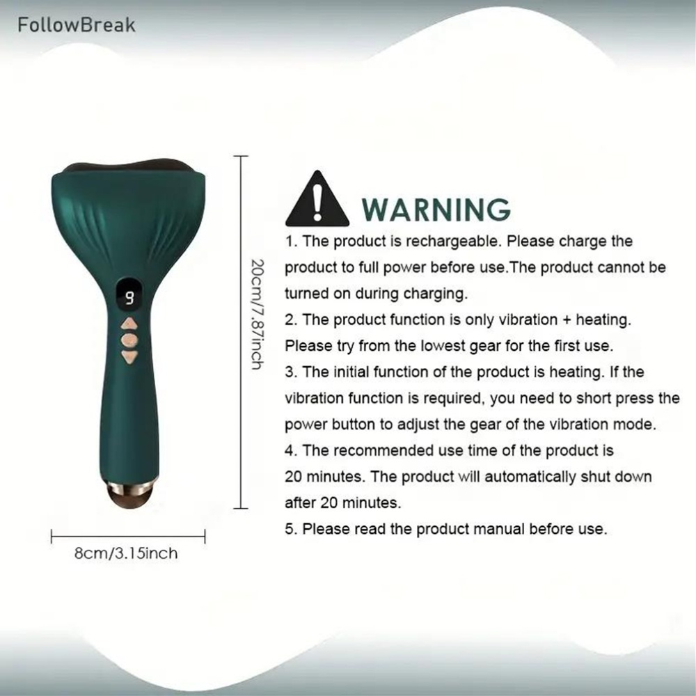 Vibrating Massager USB Electric Scraping Board, Rechargeable Battery, Portable Facial Massager with Adjustable Intensity, Ergonomic Design, Suitable for Home Use, Skincare Tool, Face Massager, Face Massager for Women, Beauty Routine - Image 4