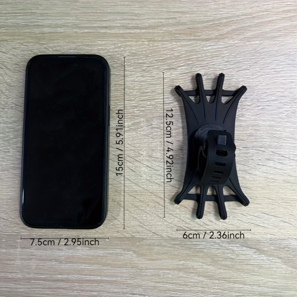 360? Rotatable Outdoor Bicycle Cell Phone Stand, Silicone Handle Mobile Phone Holder