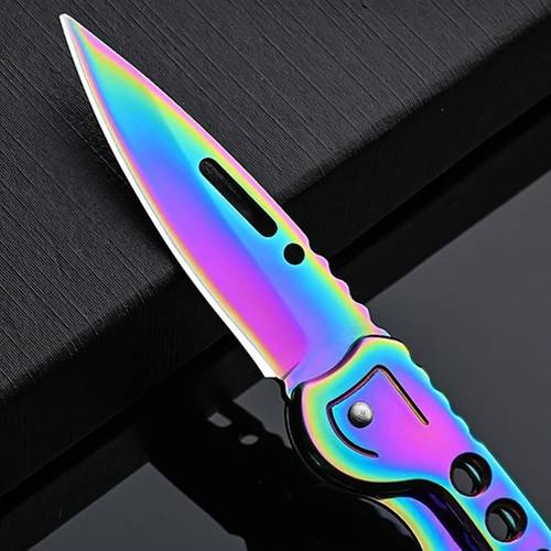 1pc Multifunctional Outdoor Colorful Folding Knife, Portable Keychain Pendant, Suitable For Outdoor Camping, Birthday Gift