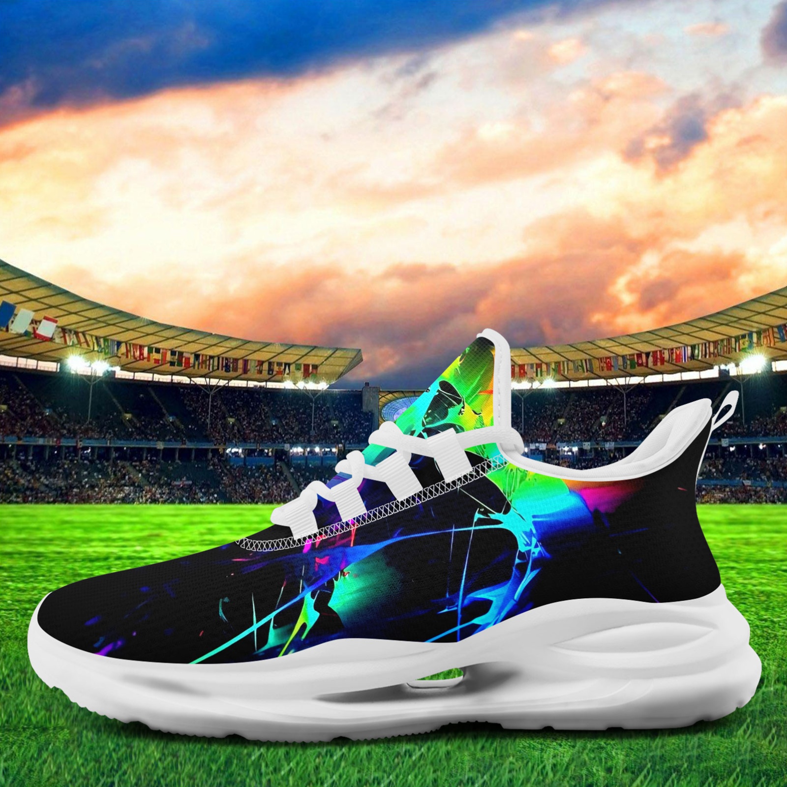 Men's Vibrant Running Shoes with Midsole Suspension Technology