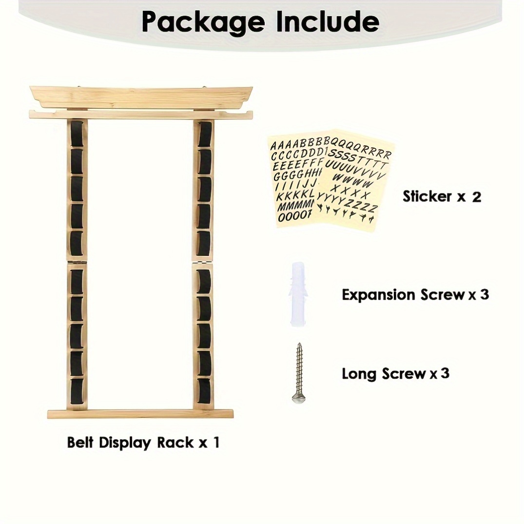 Karate Gürtel Display Für 15 Gürtel – Filz, 78x35 Cm, Mit Schlüsselanhänger, Für Taekwondo & Mehr