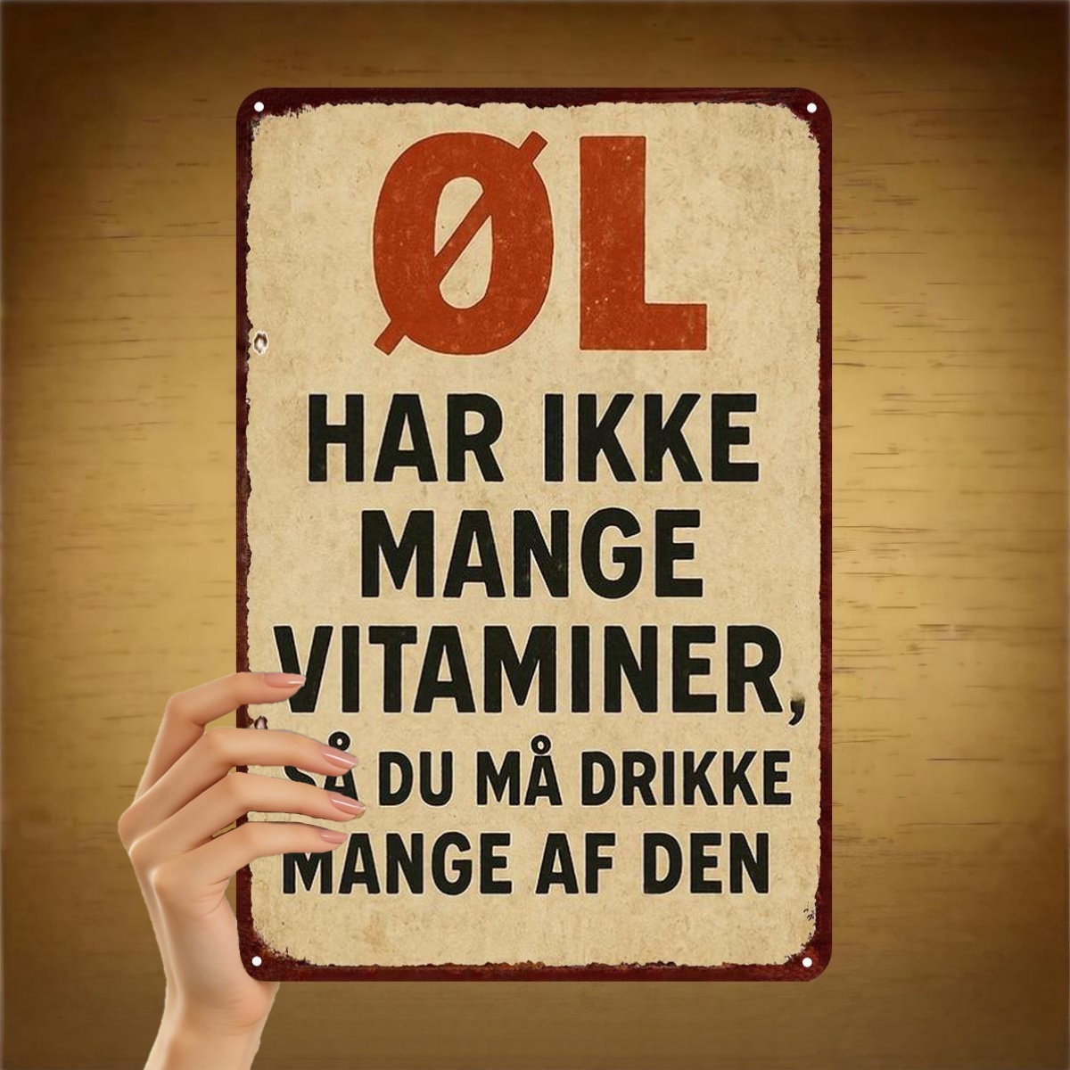 2d    ., vintage metalskilt: l har     vitaminer, s?  ? dr    af den –   øl humor vægkunst til boligindretning 8×12 tommer