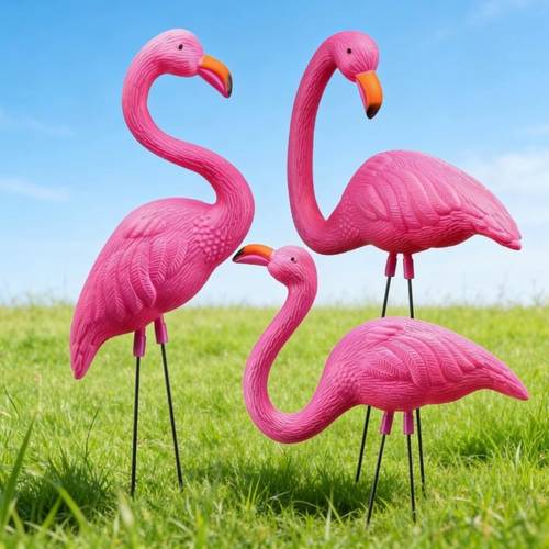 set of 3 large yard decorations medium lawn flamingo stakes yard garden decor luau party gifts 11 20 5in