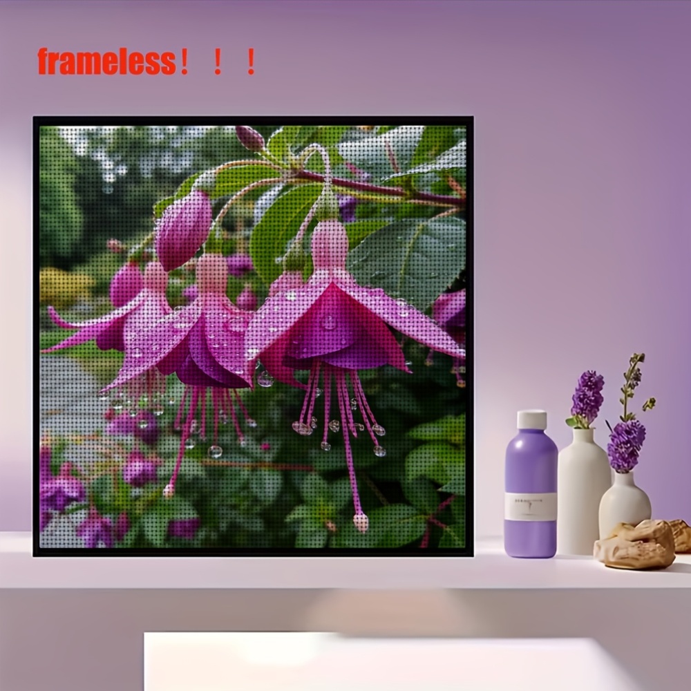 Cross-Stitch Kit Featuring Inverted Bellflower with Dew