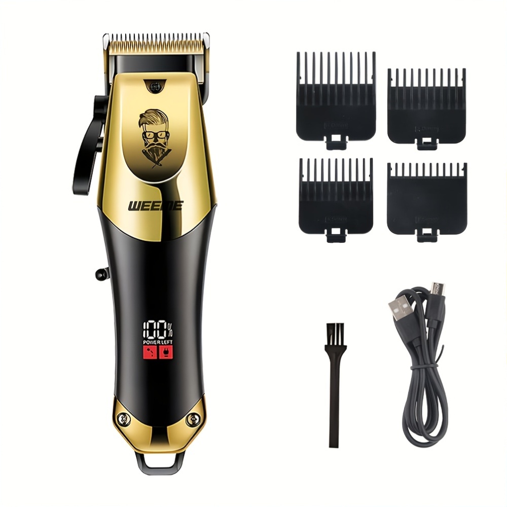 Men's Grooming Kit with USB Rechargeable Hair Clipper, Nose Trimmer, Electric Shaver, and Limit Combs – Available in 1 to 4-Piece Sets