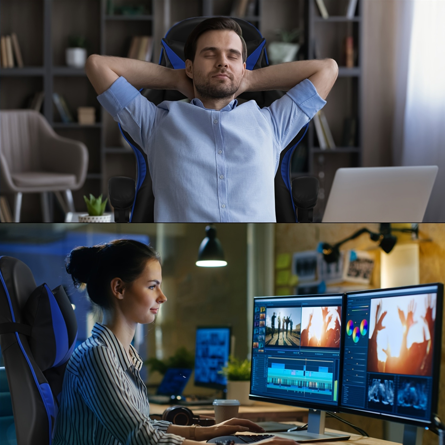 In hoogte verstelbare gamingstoel