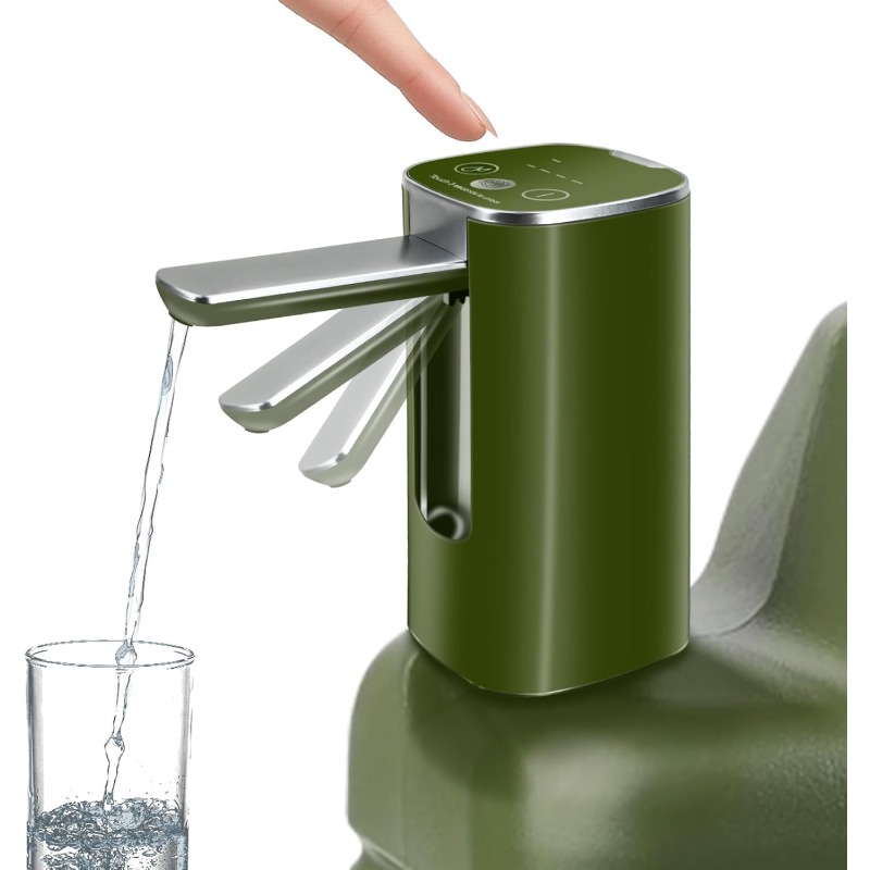 Image of Automatic Touch Control Water Pump – For 5 Gallon, 4.8, 3.5, 3.2gal Water Containers, Portable Foldable Faucet For Camping, Hiking & Outdoor Use, Type-c Rechargeable, Leak-proof & Lightweight