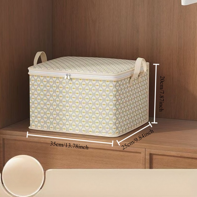 4pcs Large Foldable Storage Boxes with Lid, Non-Woven Set