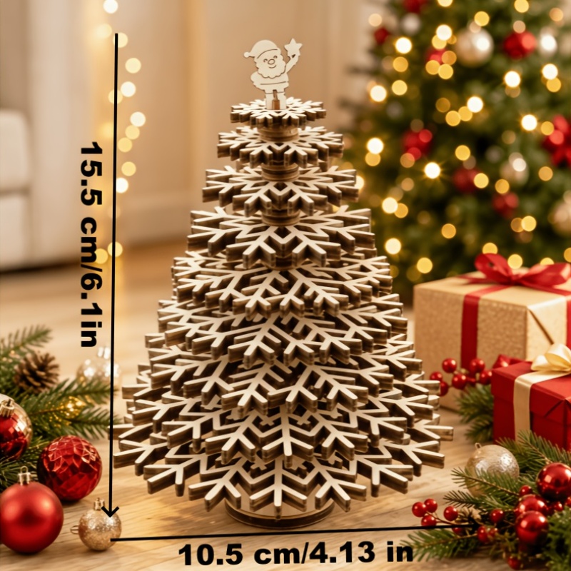 3D Christmas Tree, Wood-like Art Model Puzzle