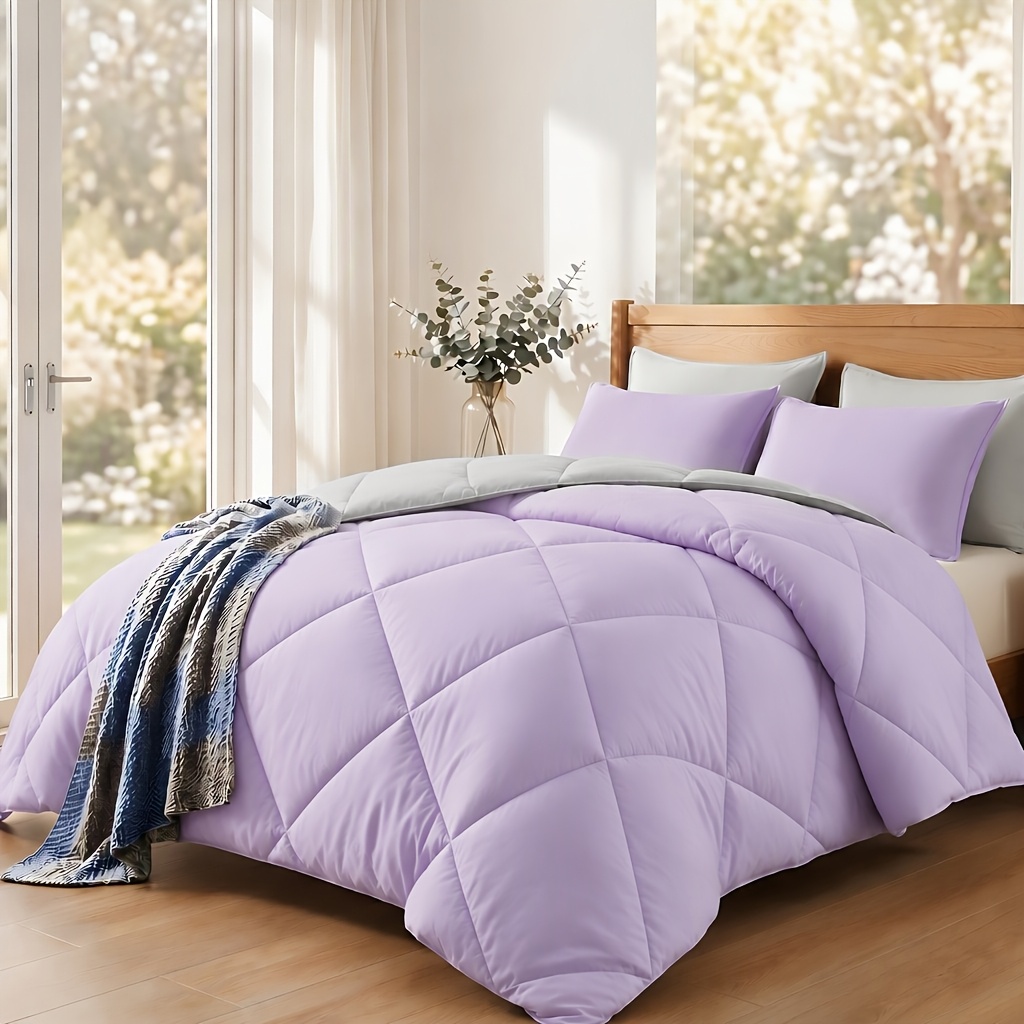 TEMU 2/3pcs Bedding, High-fluff Fiber Filling, Skin-friendly Brushed Fabric, Classic Checkerboard Quilting Technique, The Quilt Filling Is And Does