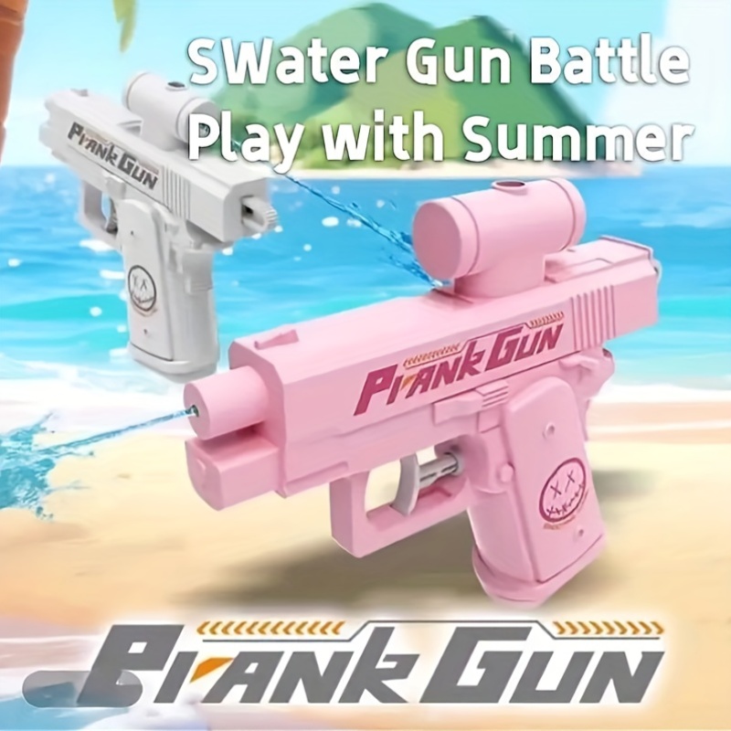   waterpistool - tweeweg   met   & wit ontwerp,   abs plastic, leuk feest- en zomerspeelgoed voor kinderen, jongens & meisjes, perfect verjaardags- & vakantiegeschenk, waterspeeltje, speels design, stevige constructie,  pig speelgoed, waterpistool, gun, eigenzinnig speelgoed,  pige toy, halloween