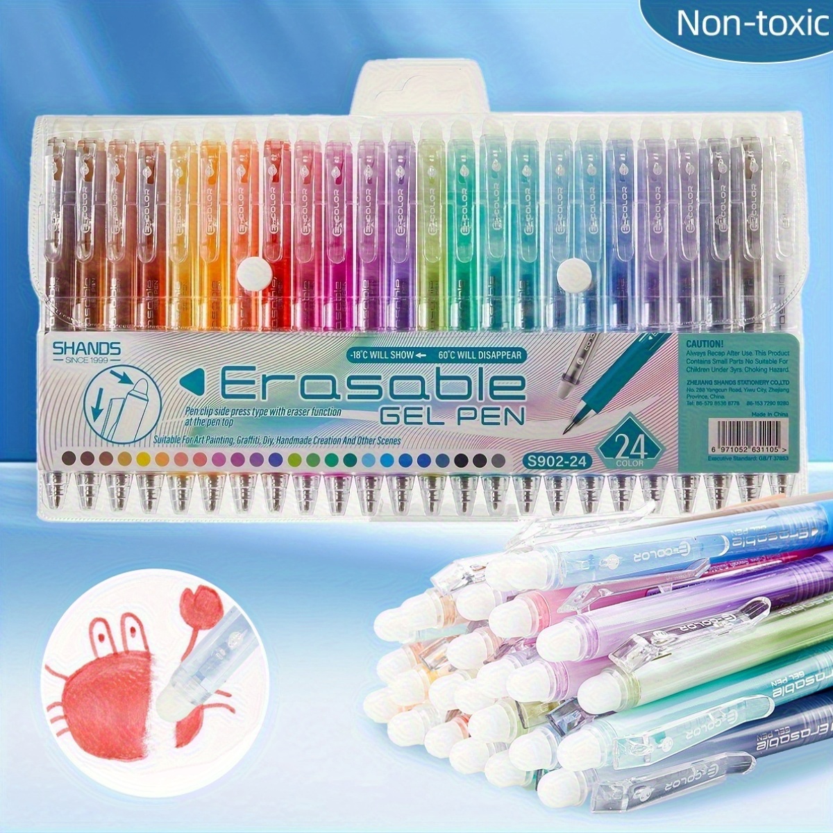 Erasable Pens Erasable Gel Pen S, 8 Colors Retractable Cartoon Animals ...