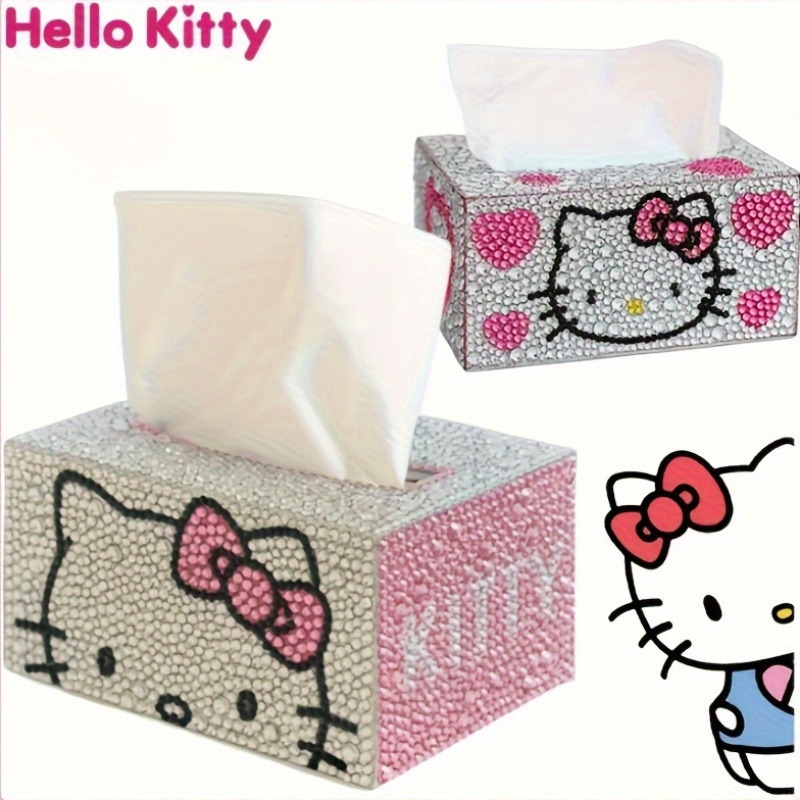 

Sanrio Hello Kitty Diy Diamond Painting Box - Square Craft Kit For Home Decor & Car Storage