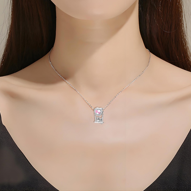 925 Silver Cat and Dog Swing Pendant, Heartfelt Gift