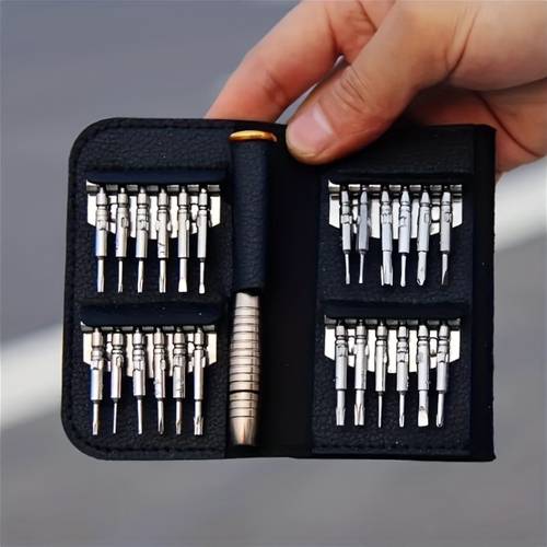 25 in 1 compact precision screwdriver set with magnetic tips designed for repairing electronics like iphones cameras watches and pcs