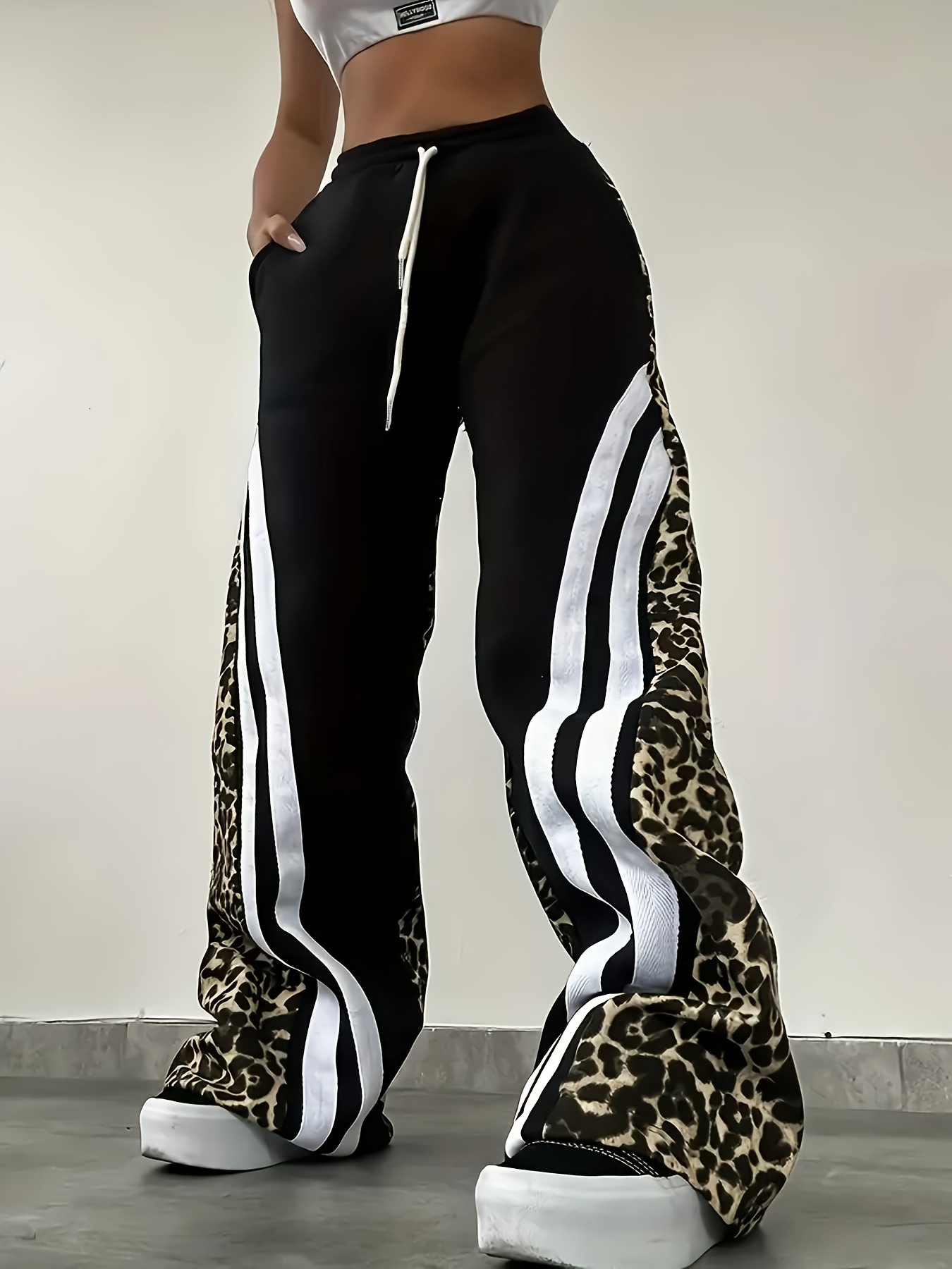 1pc damen jogginghose leopardenmuster lässige strick Temu Germany