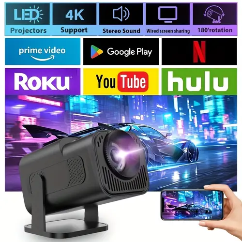 2025 outdoor projector full supports 1080p portable video projector home theater projection screen compatible with av laptop smartphone suitable for family dinner conference office
