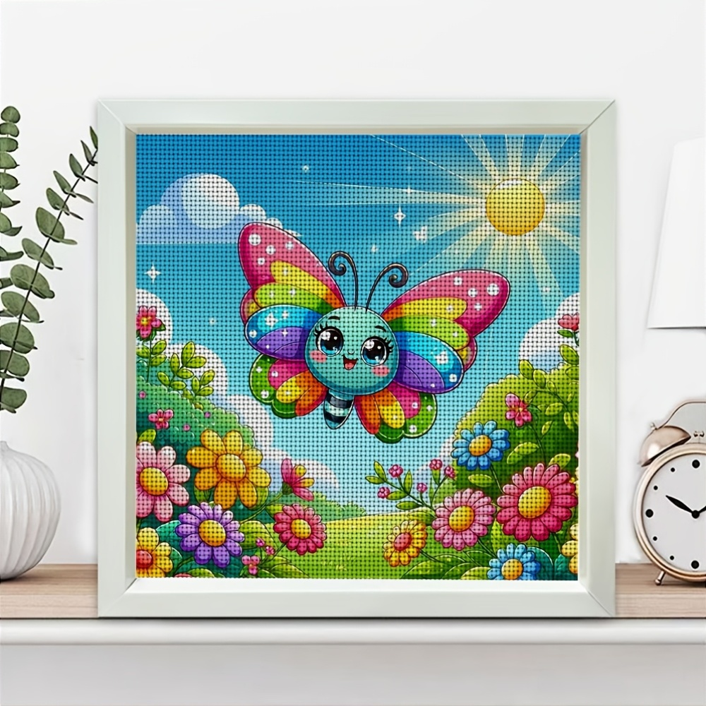 Rainbow Butterfly Flower Sea Cross Stitch Printed Kit for Beginners