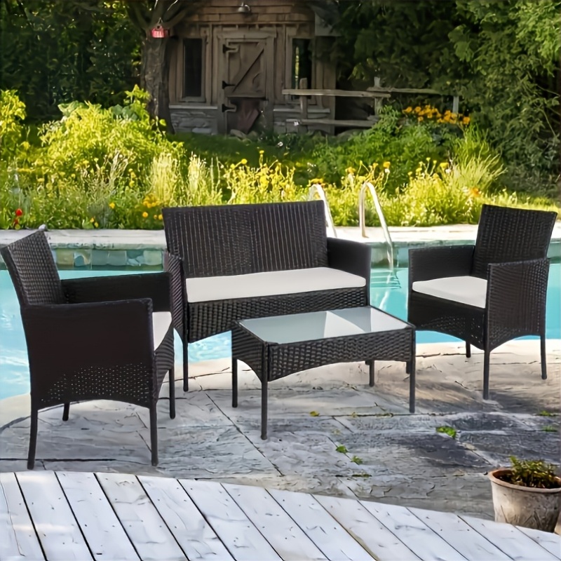   rattan table and chairs terrace chair rattan wicker furniture sofa balcony   terrace outdoor courtyard sofa set