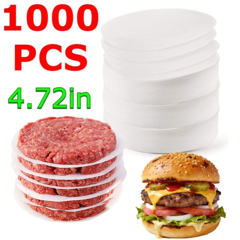 E-shop 1000 Stück vorgeschnittenes Hamburgerpapier, hochwertiges Papier mit guter Zähigkeit, nicht leicht zu zerreißen, antihaftende Eigenschaften,
