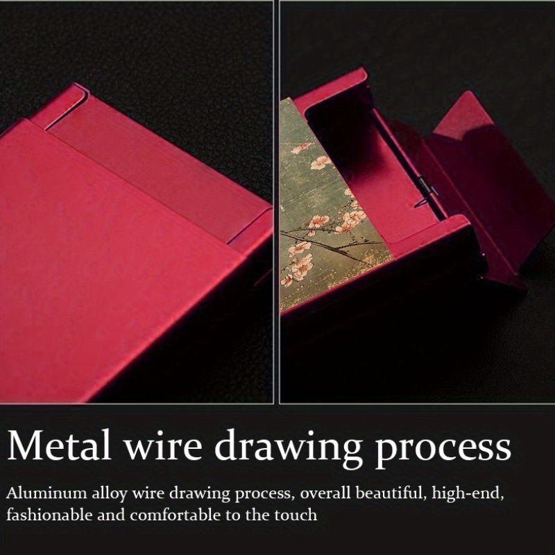 Creative 2D Pattern Metal Cigarette Case with Bird and Flower Design