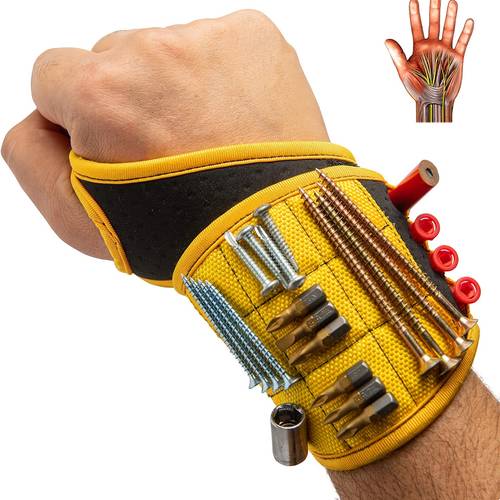 adjustable mens magnetic wristband tool belt fully magnetic tool belt wristband for securing screws with strong convenient and practical breathable suitable as a gift for dad husband grandpa or workers