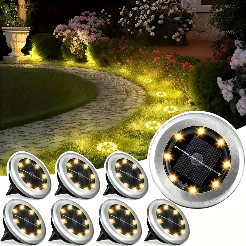 TEMU Outdoor Solar Lighting, Ip44 Waterproof Landscape Lighting, Outdoor Ground Lights, Solar Lamp Outdoor, Solar Garden Lights Outdoor Waterproof,