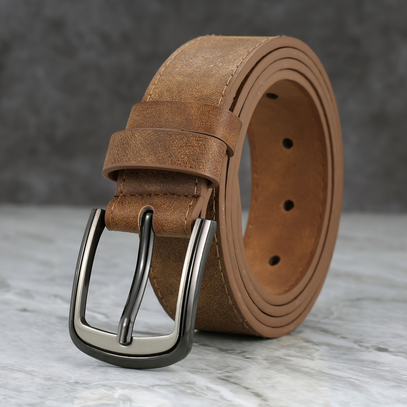 Stylish Wide Stitching Alloy Buckle Belt for Men - Durable, Adjustable, and Comfortable Accessory for Jeans and Trousers - Perfect for Daily Wear, Sports, and Casual Occasions