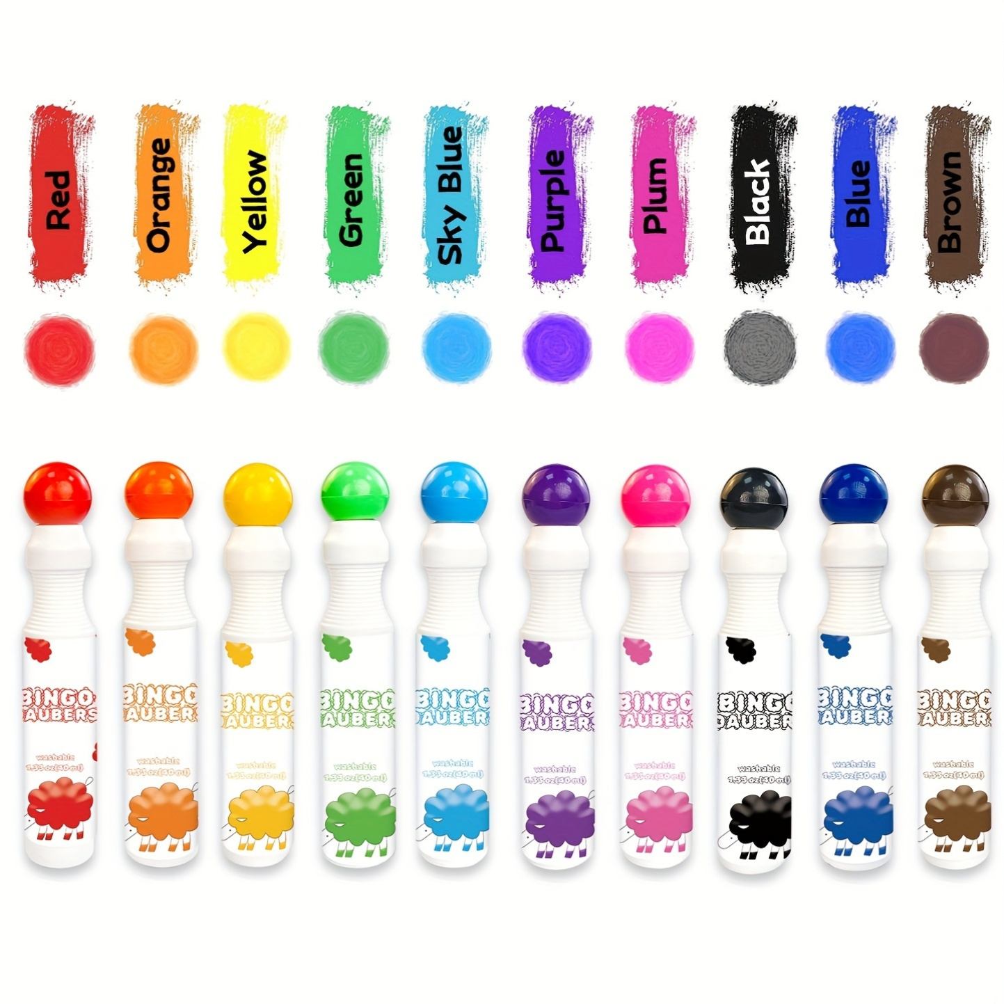 10 Colors Washable Dot Markers Art Set for Kids