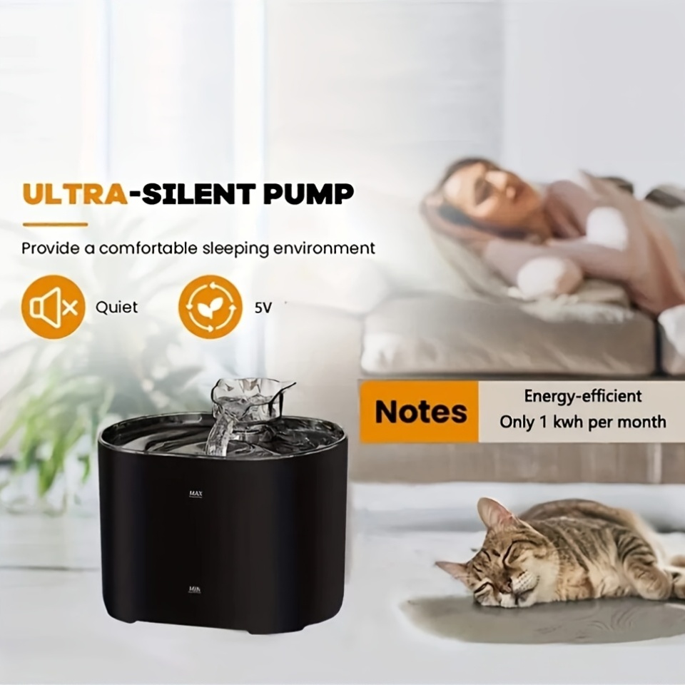 Indoor Automatic Cat Water Fountain, 74.39oz Capacity