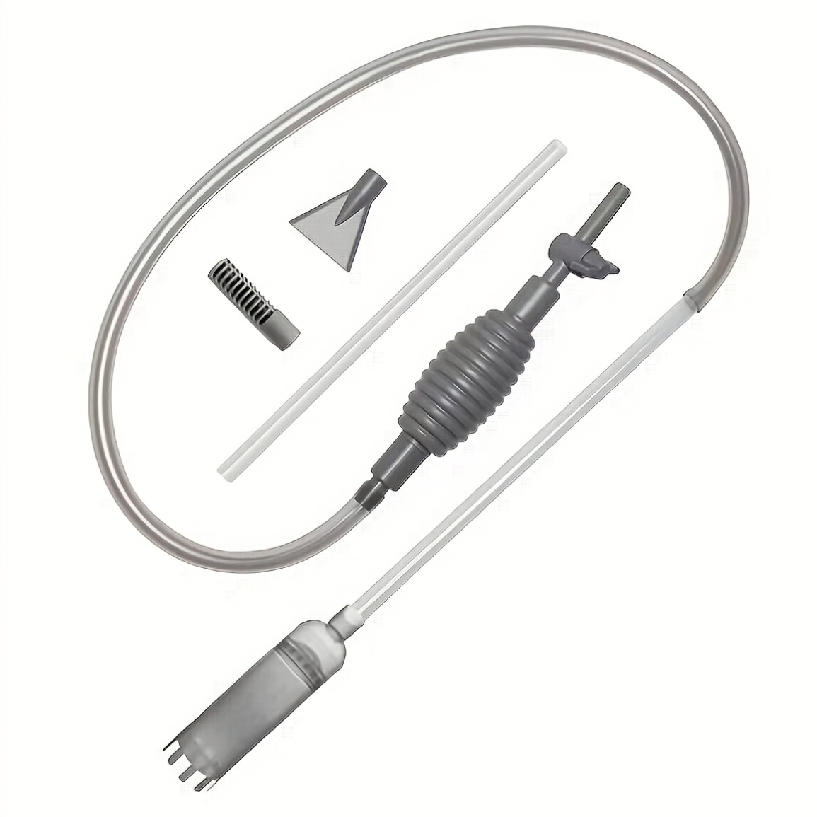 E-shop Drei-in-Eins (1 Siphon Schlauch + 3 Austauschbare Saugköpfe) Aquarium Wasserwechsler, Verwendet für Siphon Saugrohre, Sedimentenreinigung,