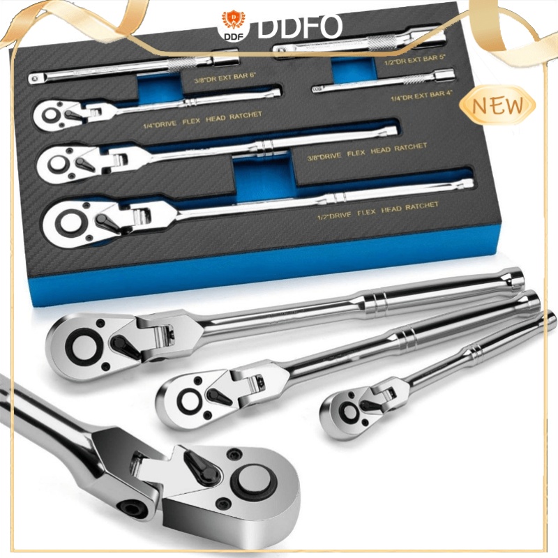 6pcs Flex Head Swivel Ratchet Wrench Set