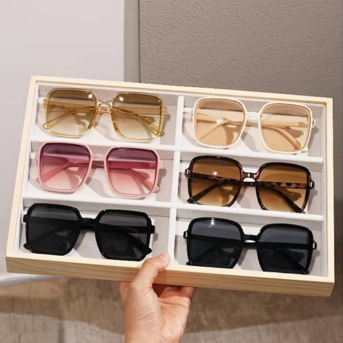 6 pairs of classic bohemian y2k rice stud glasses daily street decoration