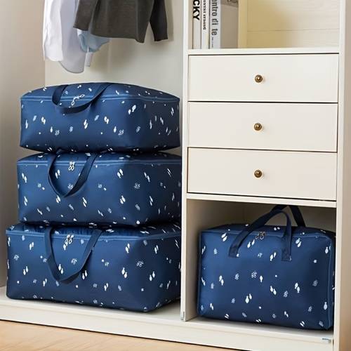 6 piezas de bolsas de almacenamiento de tela oxford con - organizadores de movimientos y viajes de poliéster duraderos, lavables en máquina, bolsas de embalaje y reutilizables para ropa, ropa de cama, almacenamiento a prueba de polvo, organizador de ropa de almacenamiento.