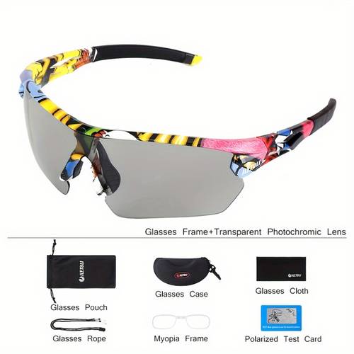 Photochromic Cycling Sunglasses Men Women Bike Glasses Polarized Outdoor Sports Bike Eyewear