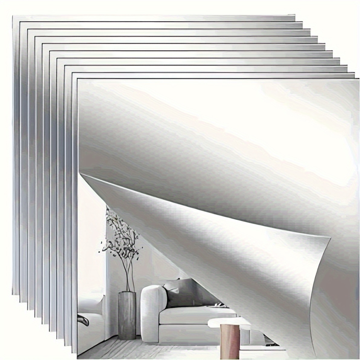 Set da 4/8 pezzi di piastrelle a specchio 3D in acrilico - infrangibili
