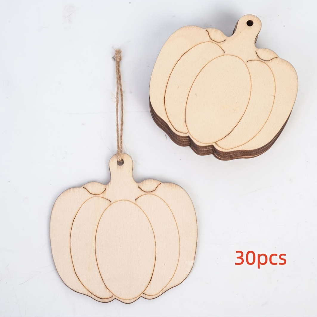 TEMU 30 pezzi di decorazioni di zucca in legno per artigianato, Halloween, Ringraziamento, Natale, matrimoni e decorazioni per feste - Decorazioni