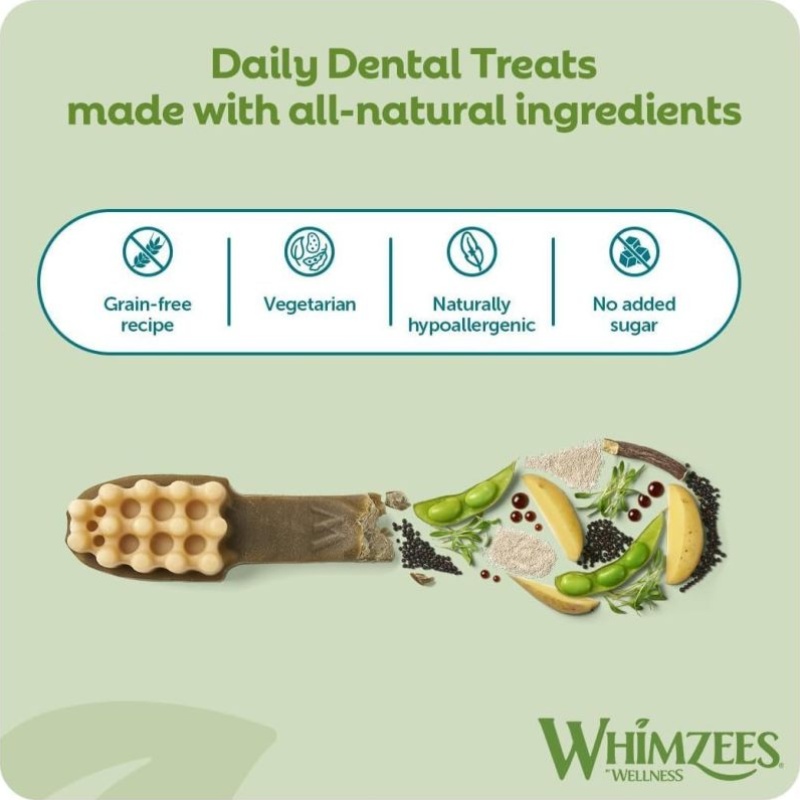 Toothbrush, Dog Dental Sticks, Dog Chews for Breeds, Monthly Pack (30pcs), Size S