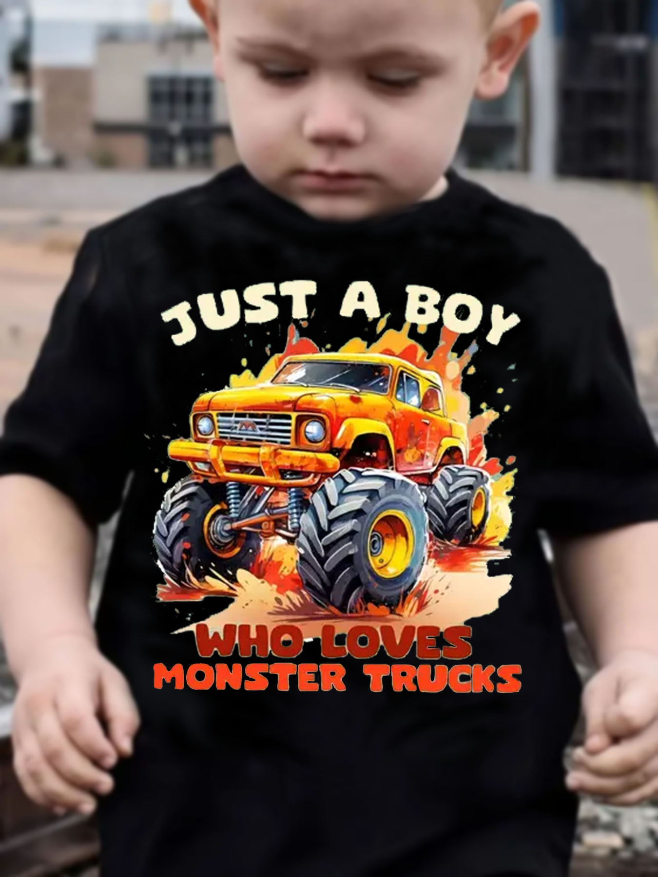 boys monster truck graphic t shirt a boy monster Temu