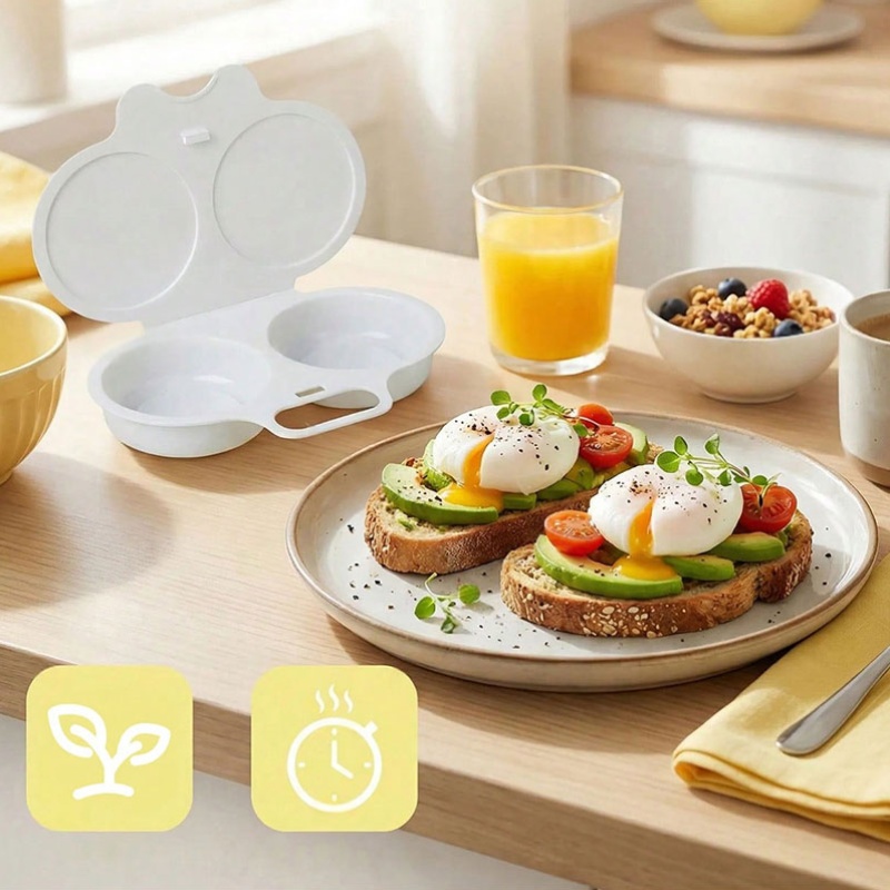 White Egg Steamer Box for Microwave Cooking