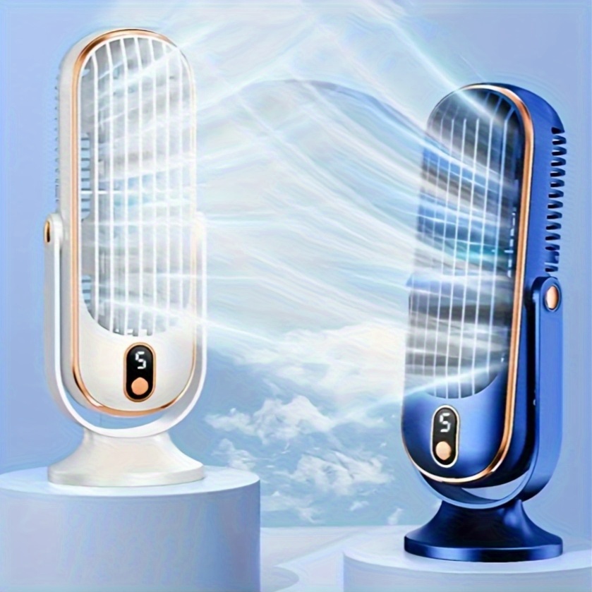 portable air cooler fan with double motor and 5   720 degree rotation usb rechargeable 1200mah battery quiet under 25db for   camping rv ideal gift for birthdays holidays everyday use