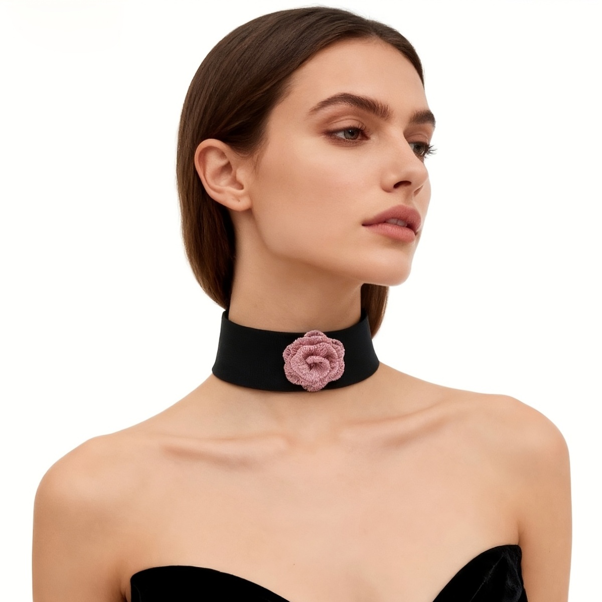 European Choker with Adjustable Floral Design Necklace