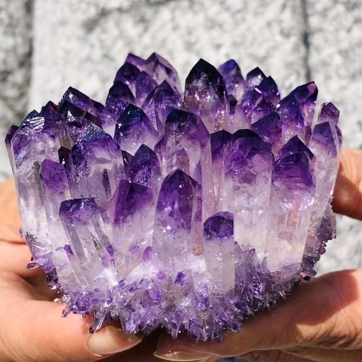 Image of 0.44lb/natural Crystal Cluster Decor Amethyst Stone Cluster Ornamental Specimen For Home Office Decoration