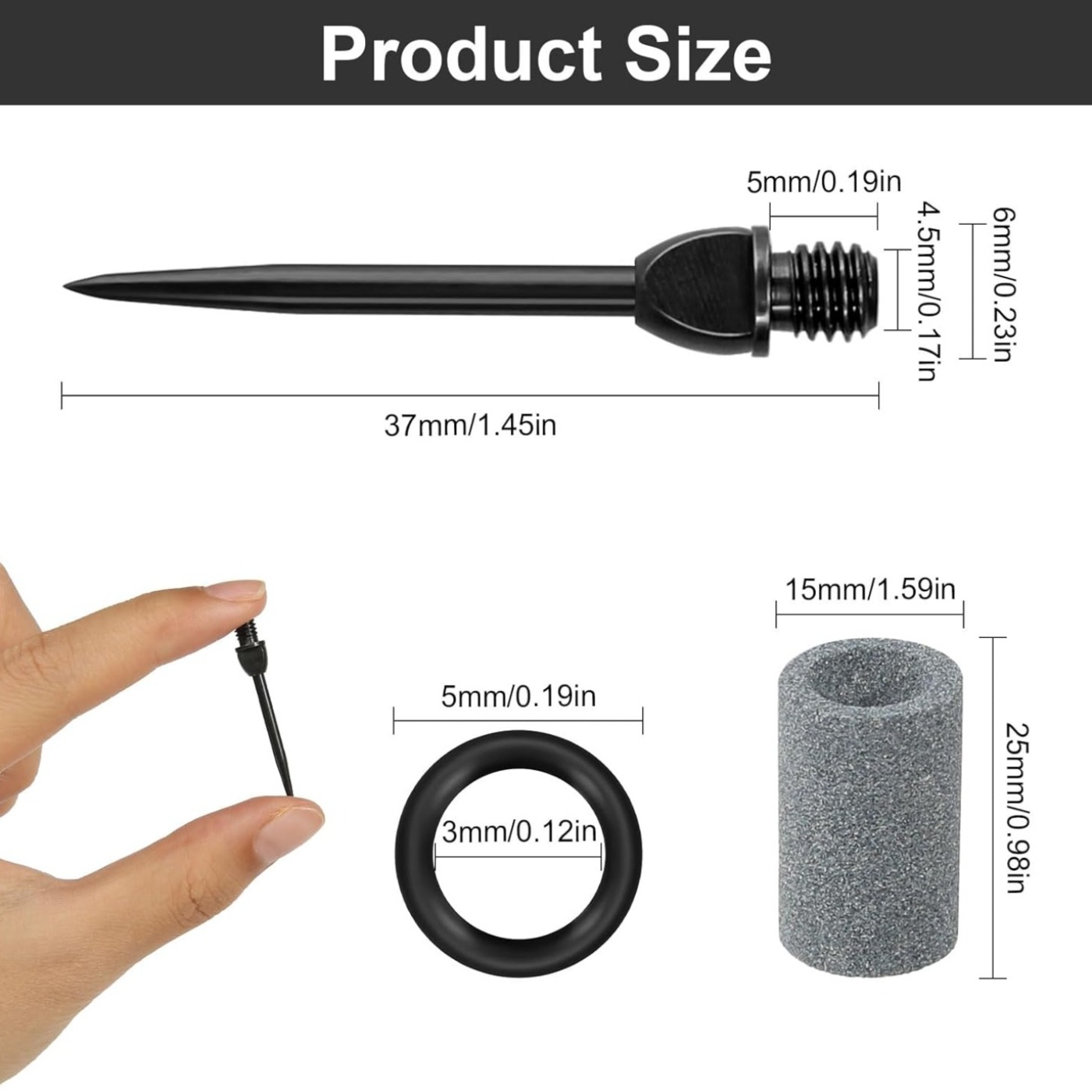 16 stuks stalen conversiepunten voor dartpijlen