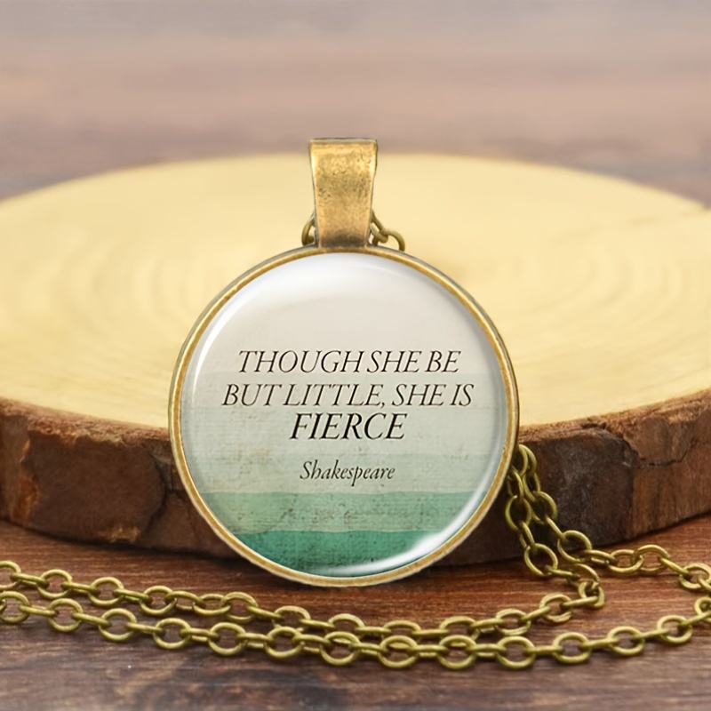 Shakespeare Quote Round Badge Necklace Pendant