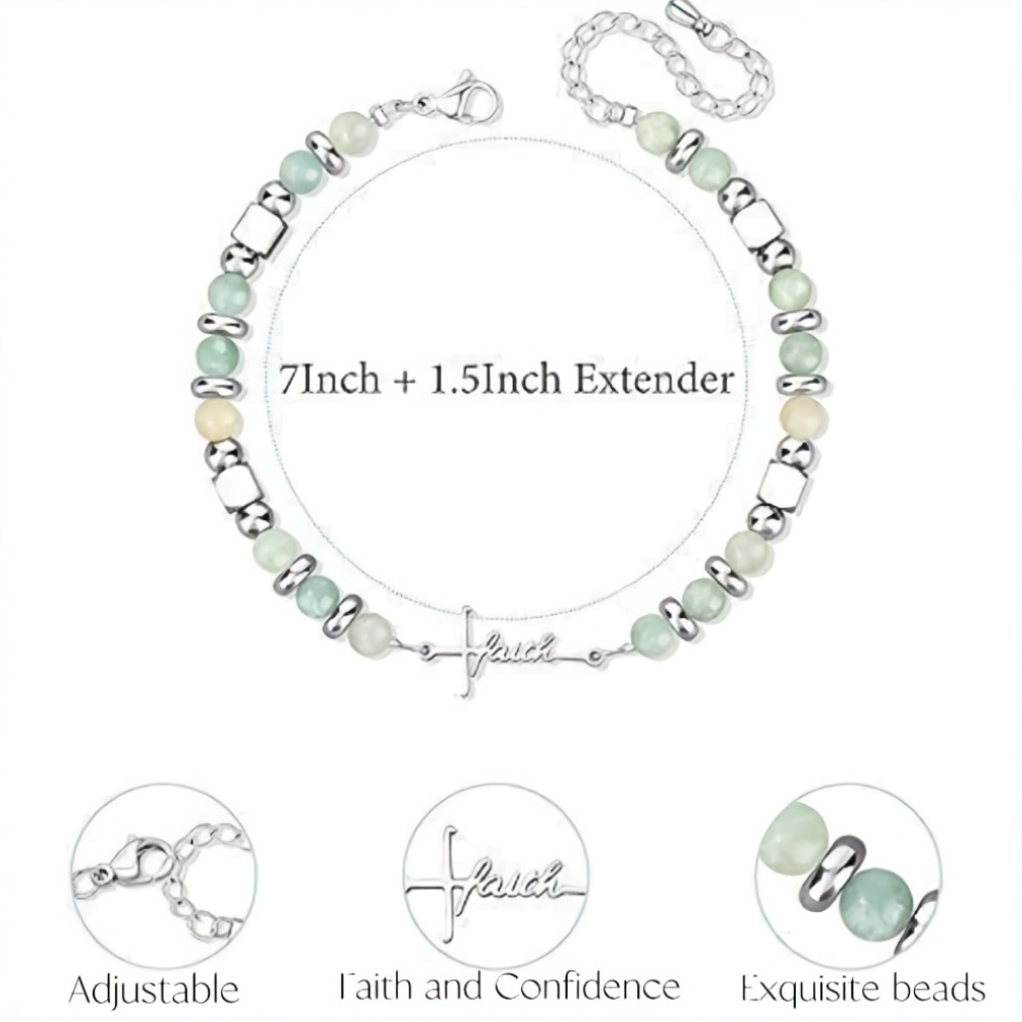 Women's Faith Bracelet, Christian Cross Design, Perfect Gift