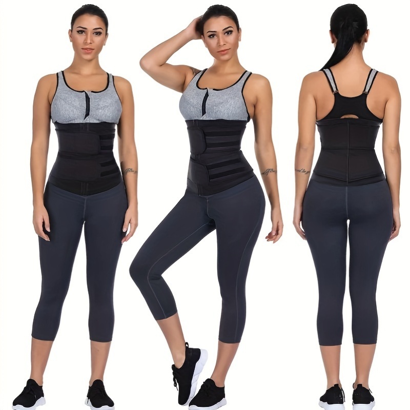 

Women's Waist Cincher, Adjustable Zipper, Mid-level Control, Sweat-wicking, Knitted Waistband, Nylon & Polyester , Chloroprene, Hand Wash Only, Gym & Casual Wear